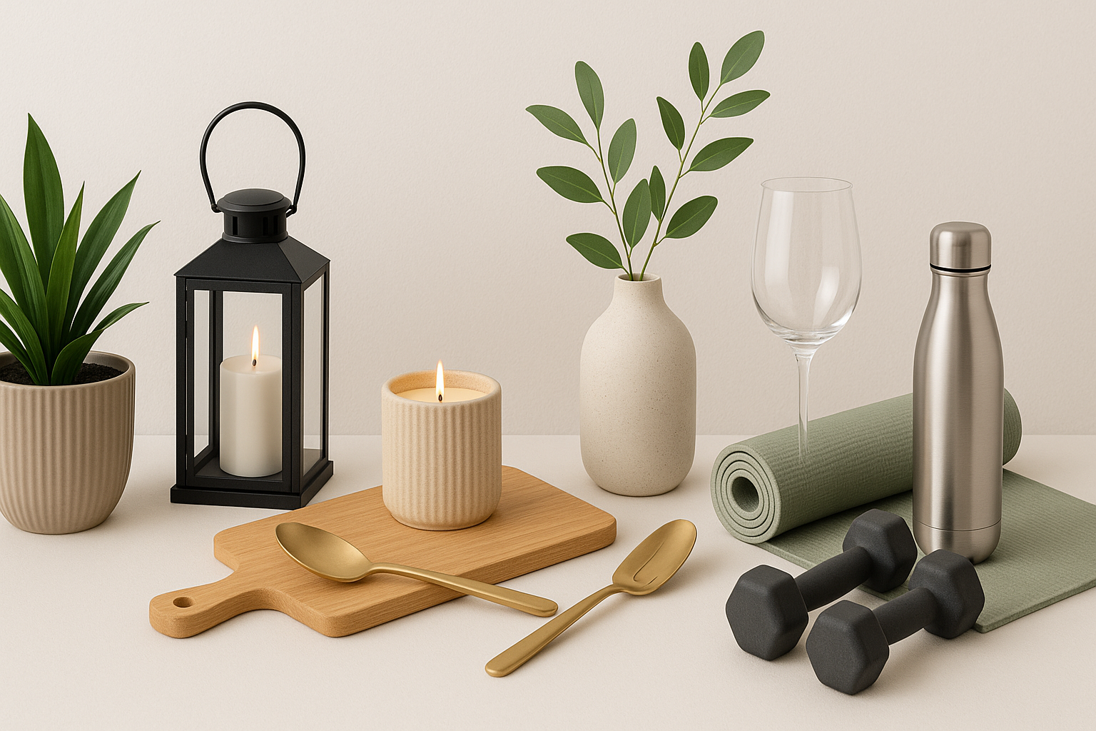 serene home and fitness setting